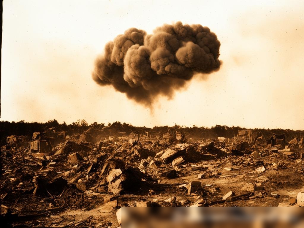 Сцена, изображающая последствия взрыва на контролируемом полигоне - Пример 4