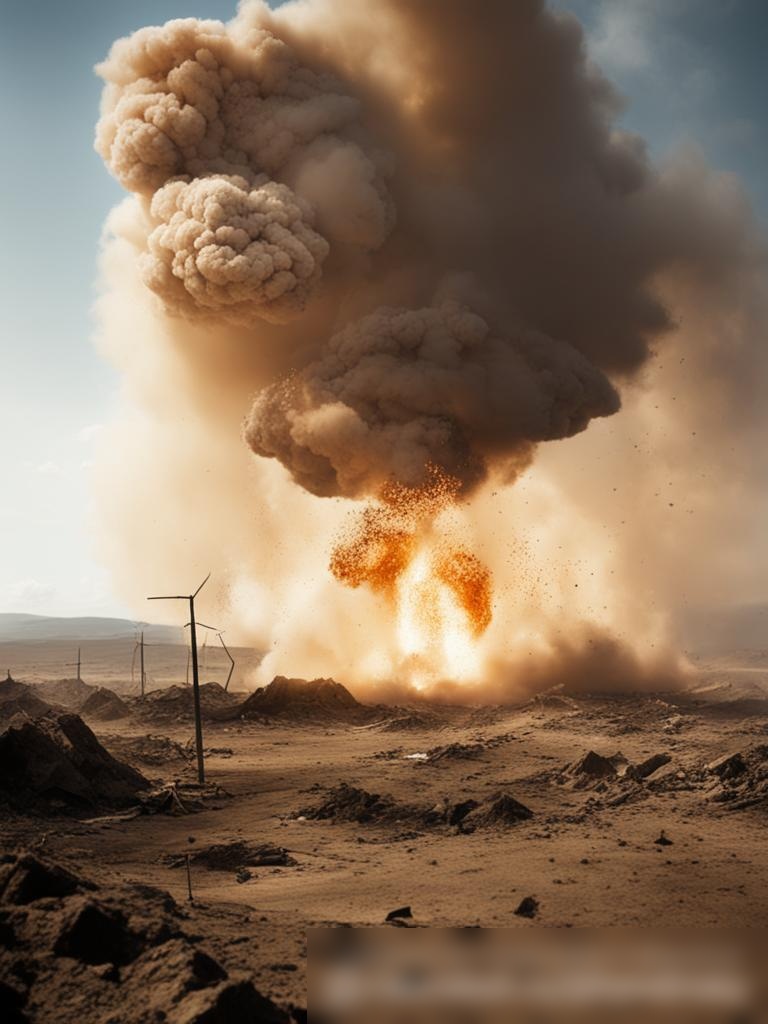 Сцена, изображающая последствия взрыва на контролируемом полигоне - Пример 5