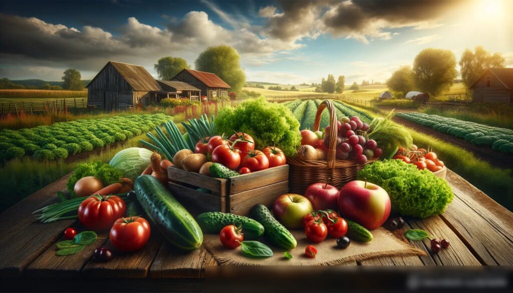 Изображение сельского стола с продуктами - Пример 1