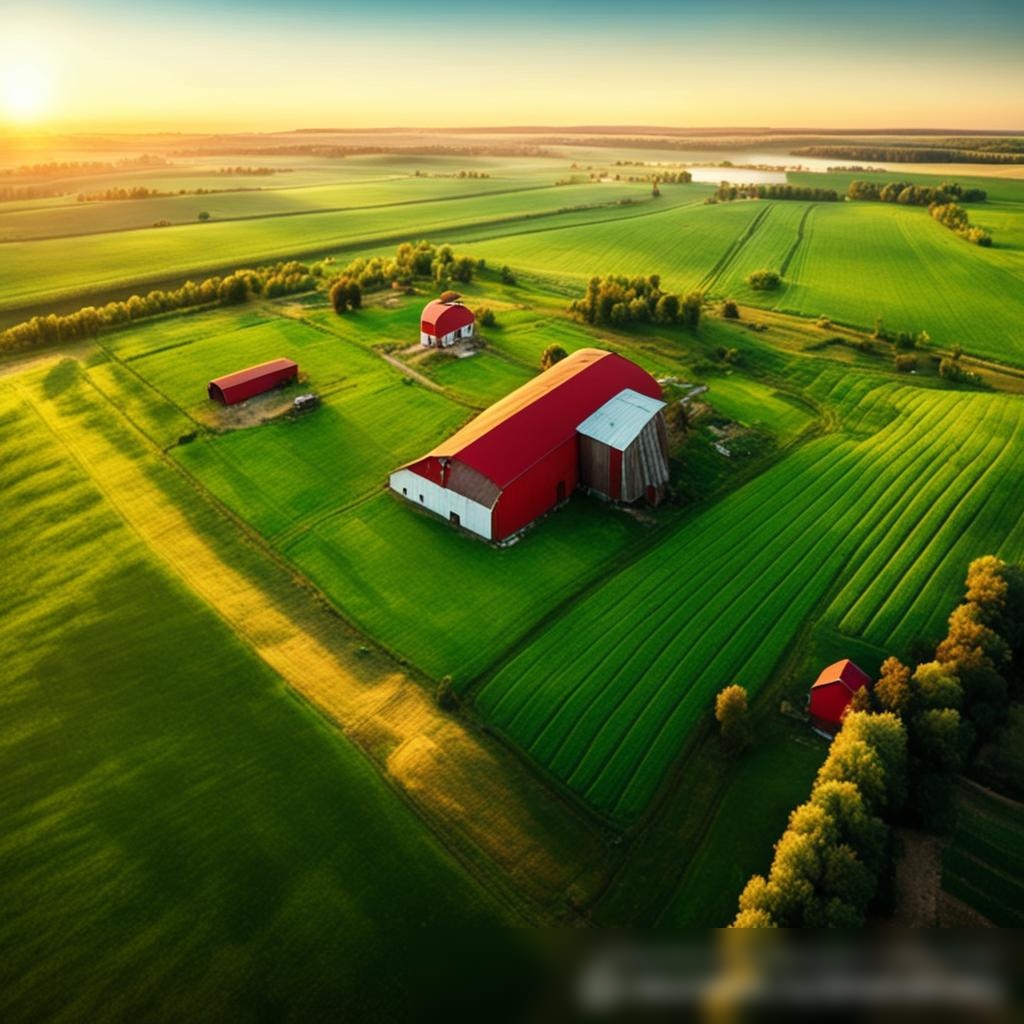 Изображение сельской фермы на рассвете - Пример 3