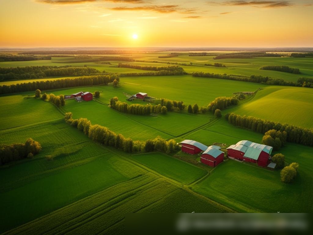 Изображение сельской фермы на рассвете - Пример 4