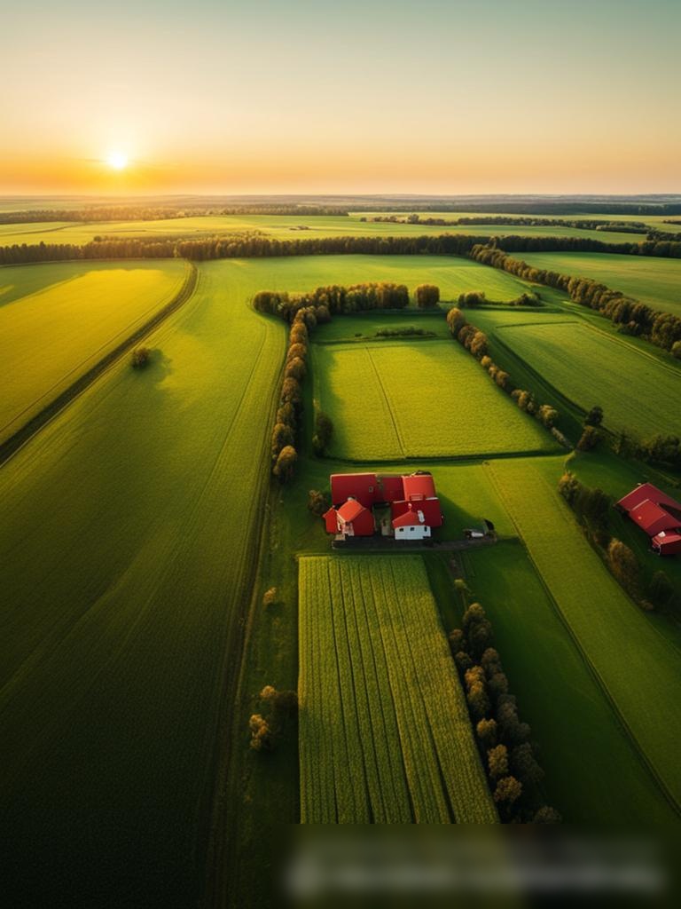 Изображение сельской фермы на рассвете - Пример 5