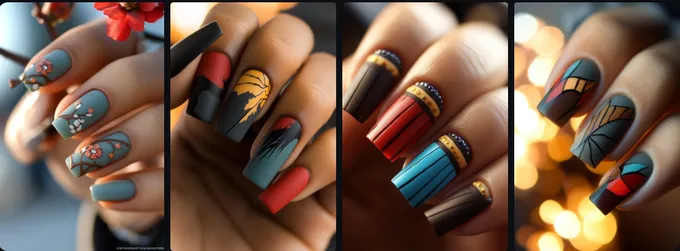 Modern Geometric Nail Art - Пример 4