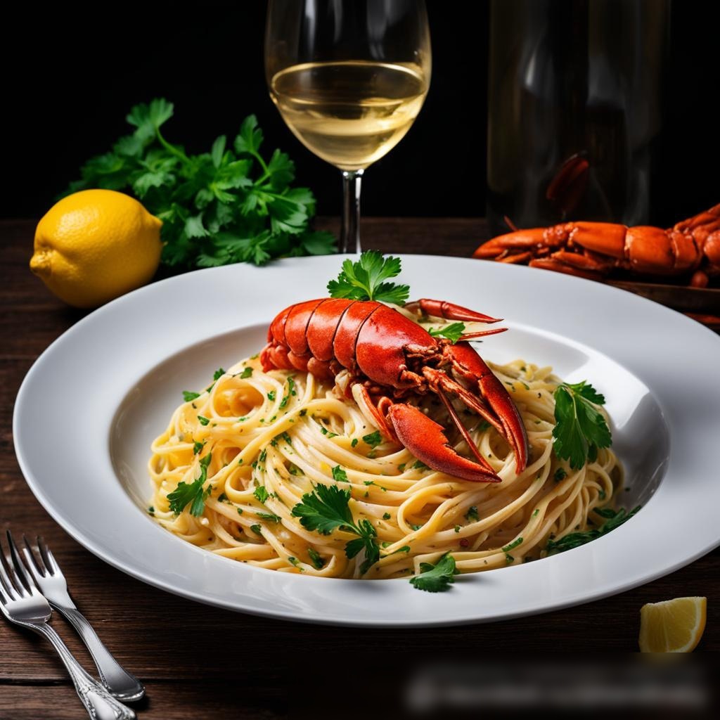 Крупный план блюда с пастой и лобстером - Пример 3