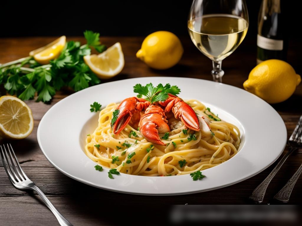 Крупный план блюда с пастой и лобстером - Пример 4