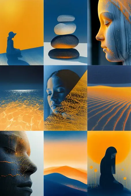 Elegant Harmony in Blue and Orange - Пример 1