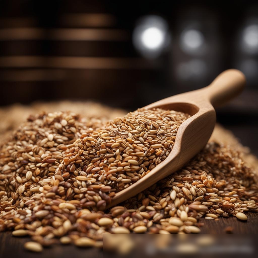 Крупный план ложки, переполненной смесью зерен и семян - Пример 3