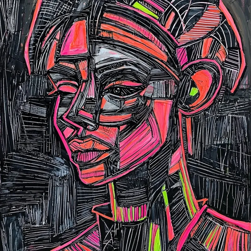 Vibrant Neon Expressionism - Пример 2