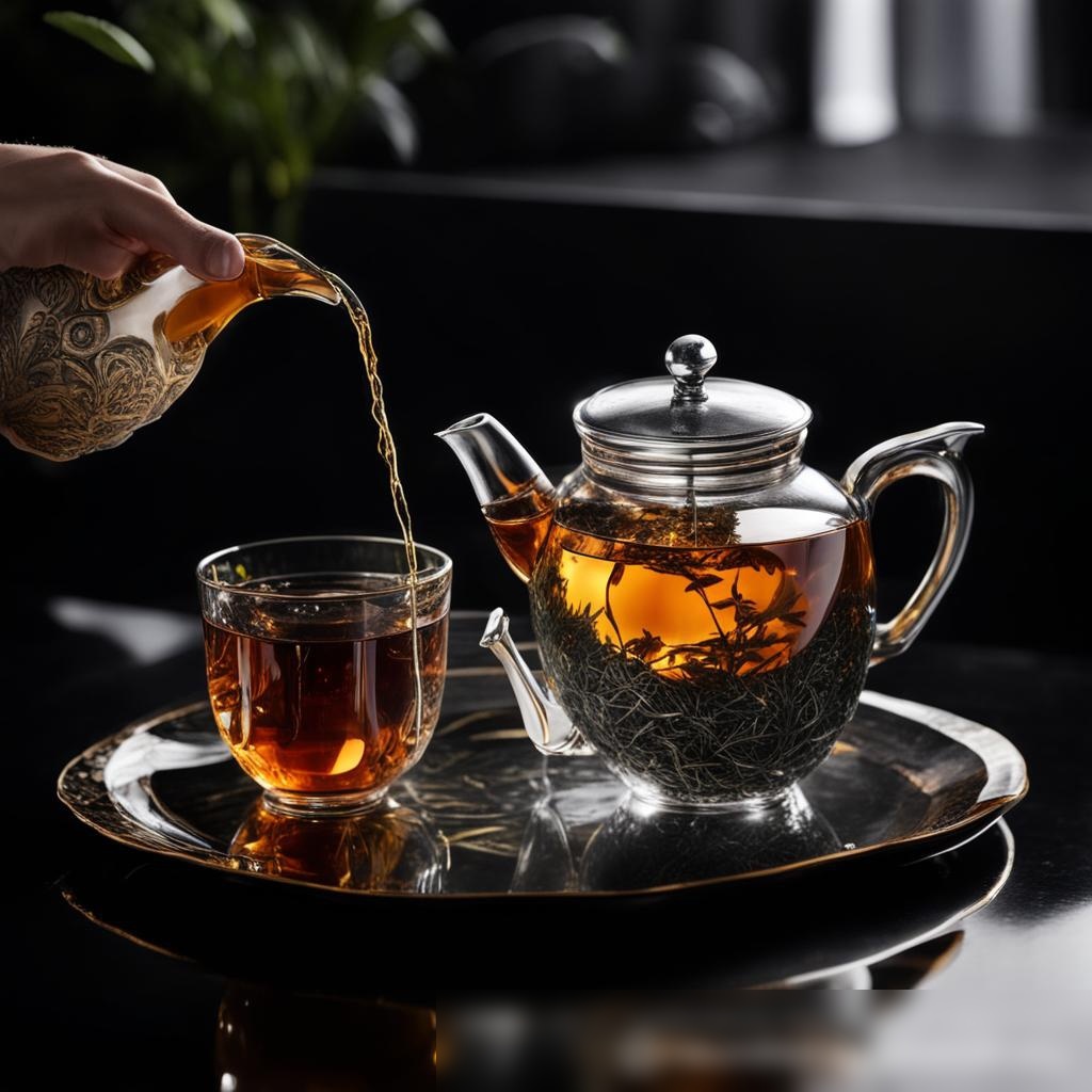 Элегантная композиция на глянцевой черной поверхности - Пример 3