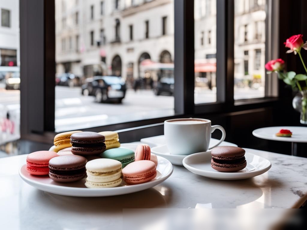 Модернистский кафе с белым мраморным столом - Пример 4