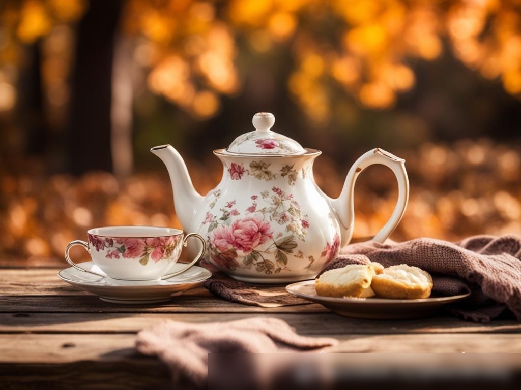 Осенняя сцена на деревянном пикниковом столе - Пример 4