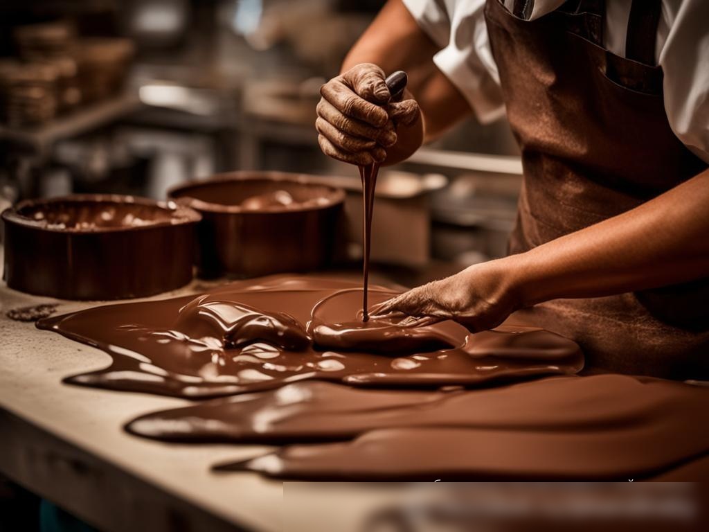Крупный план рук шоколатье, тщательно изготавливающего артизанальные шоколадные изделия в небольшой мастерской - Пример 4