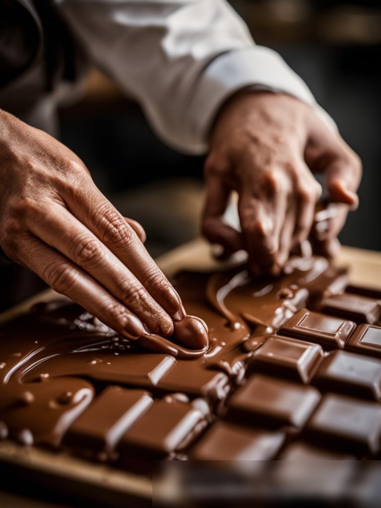 Крупный план рук шоколатье, тщательно изготавливающего артизанальные шоколадные изделия в небольшой мастерской - Пример 5