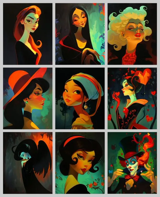 Vibrant Cartoon Elegance - Пример 2