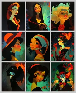 Vibrant Cartoon Elegance - Пример 1