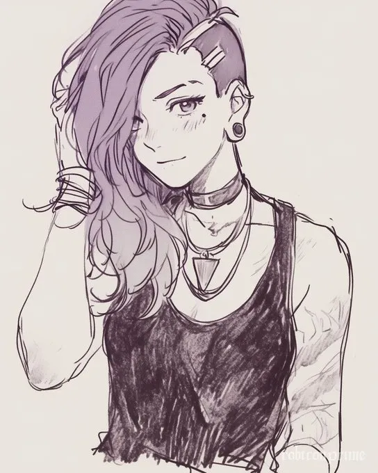 Sketchy Line Art Vibes - Пример 3