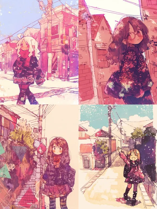 Warm Anime Street Scenes - Пример 2