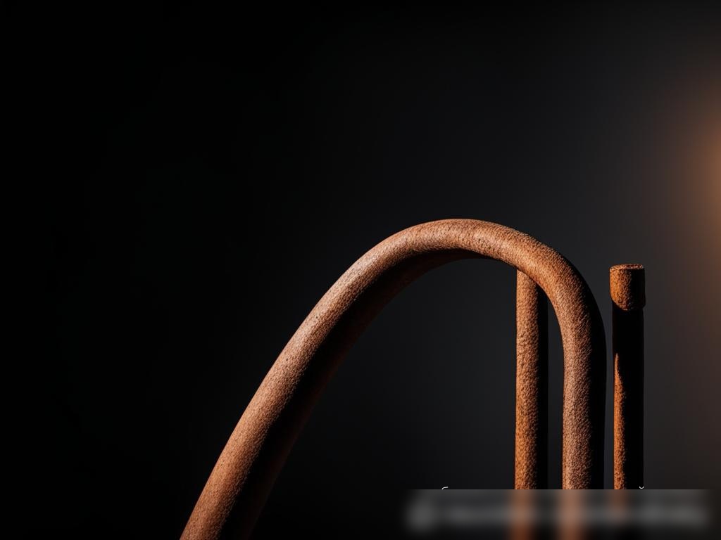 Художественная композиция с одиночным ржавым арматурным прутом на минималистичном фоне - Пример 4