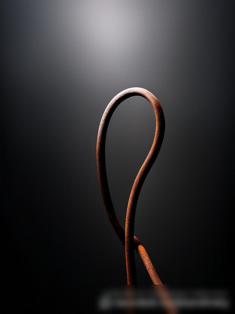 Художественная композиция с одиночным ржавым арматурным прутом на минималистичном фоне - Пример 5