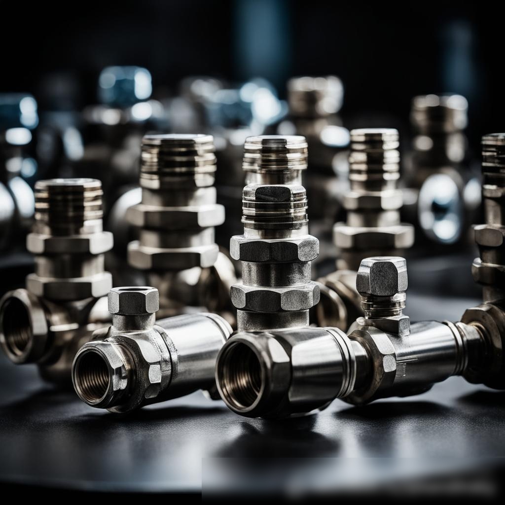 Крупный план различных клапанов и фитингов трубопровода - Пример 3