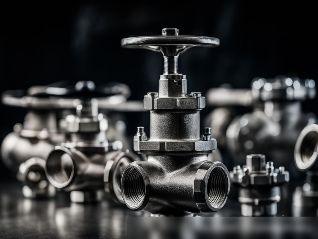 Крупный план различных клапанов и фитингов трубопровода - Пример 4