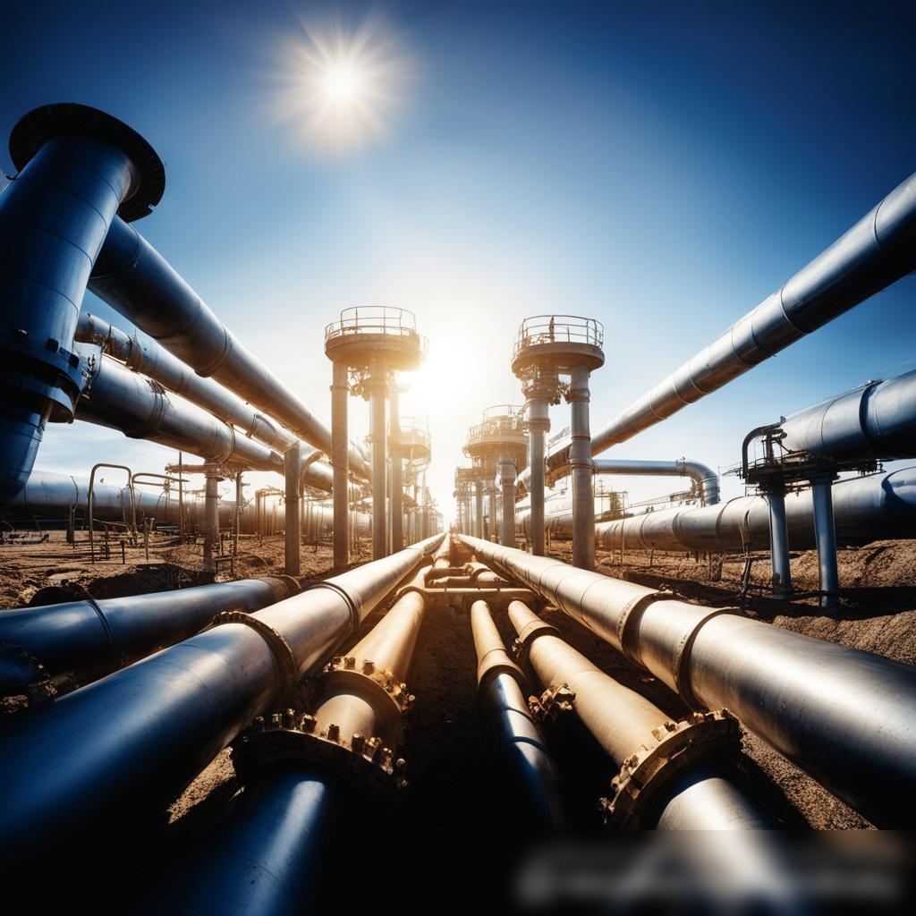 Инфраструктура большого трубопровода, вид с нижней точки - Пример 3