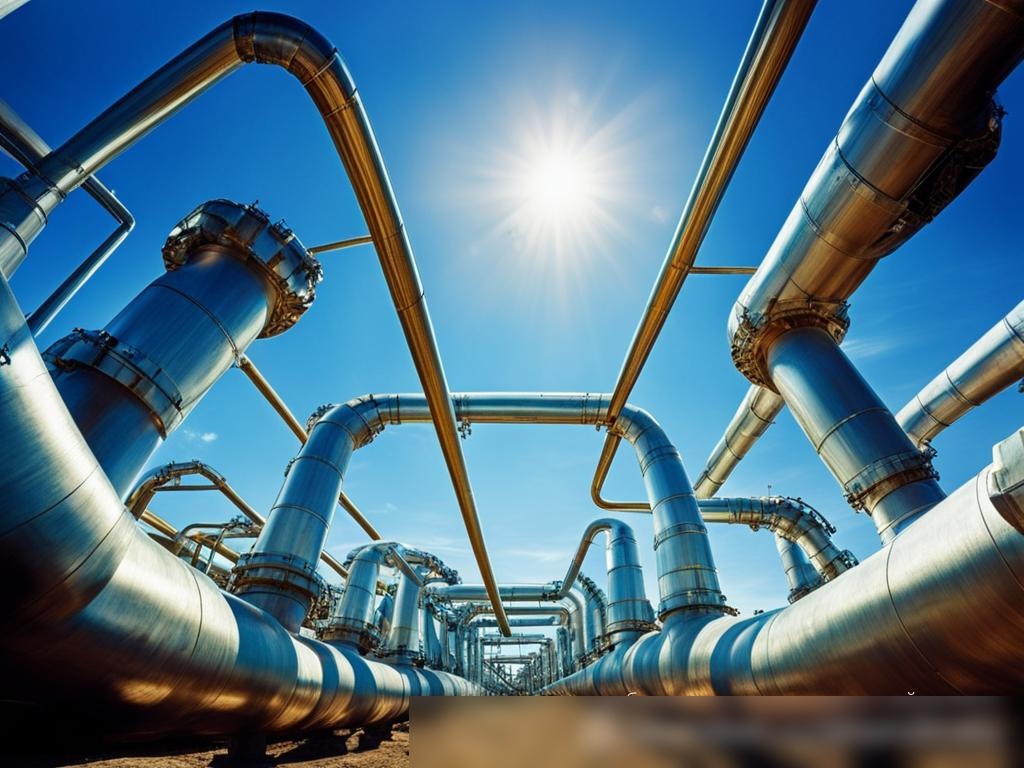 Инфраструктура большого трубопровода, вид с нижней точки - Пример 4