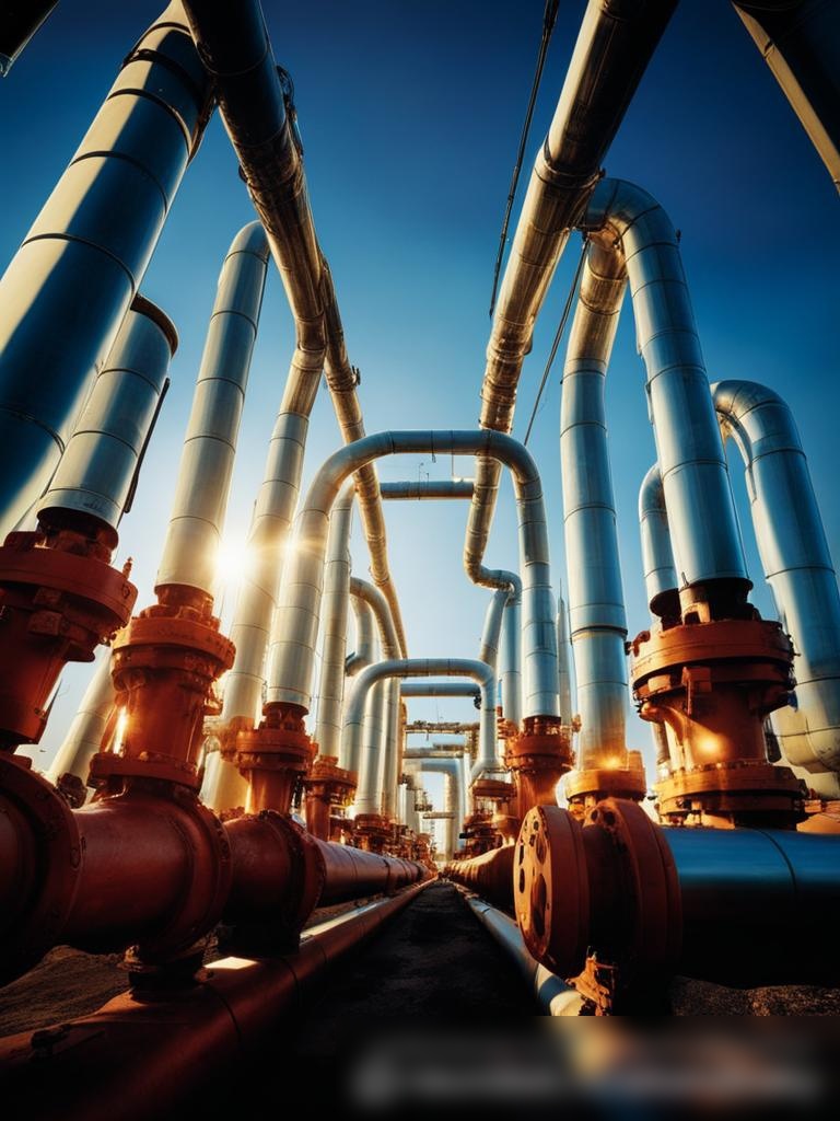 Инфраструктура большого трубопровода, вид с нижней точки - Пример 5