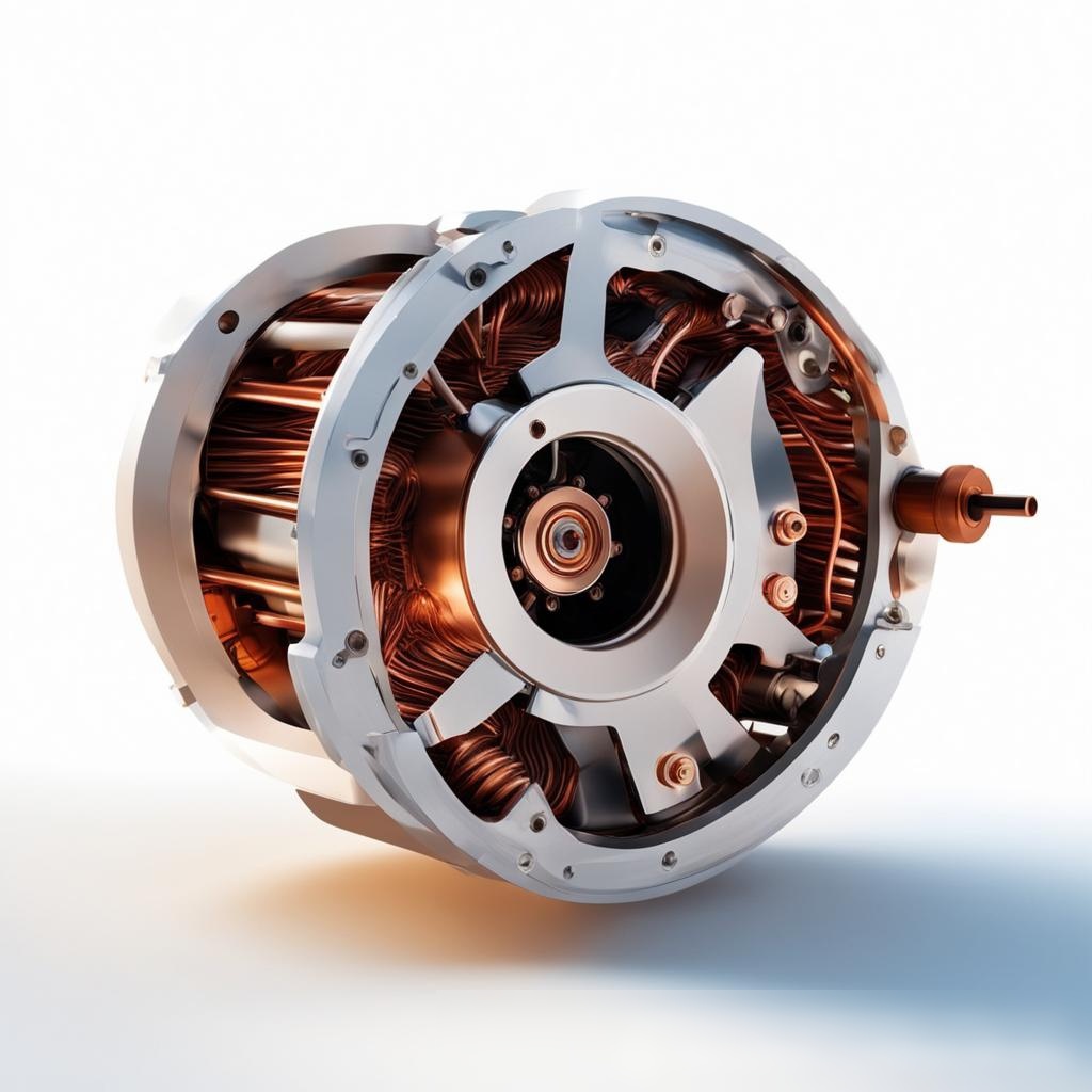 Современный электродвигатель на белом фоне - Пример 3