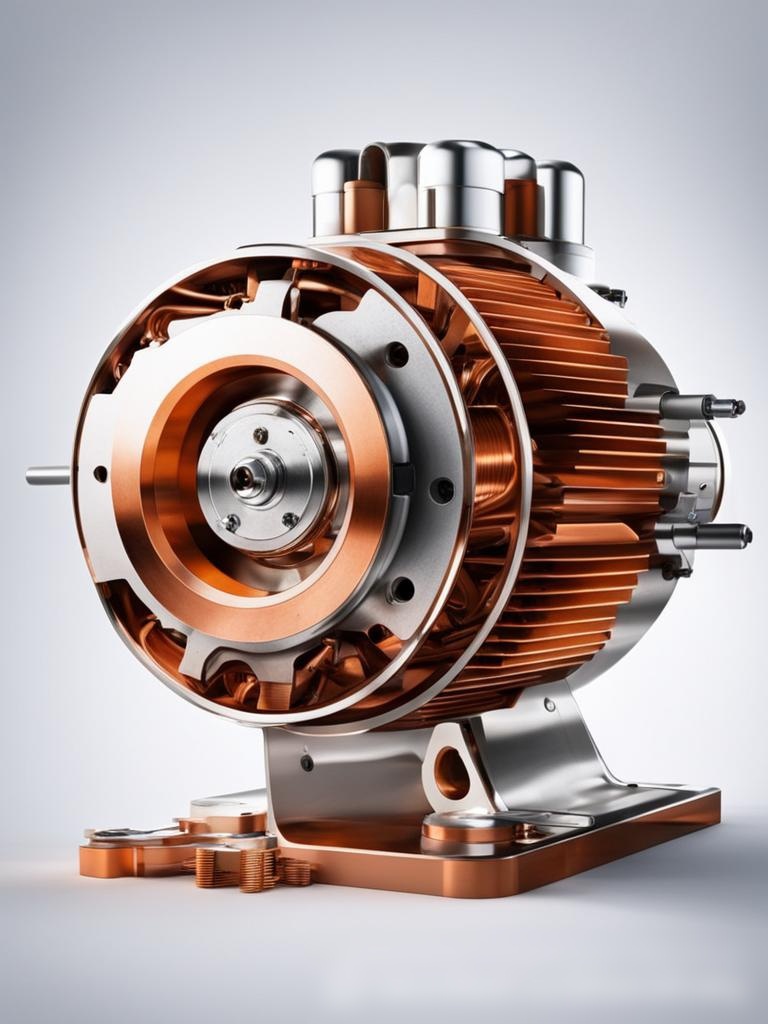 Современный электродвигатель на белом фоне - Пример 5