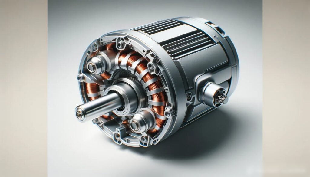 Современный электродвигатель на белом фоне - Пример 1