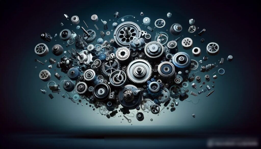 Абстрактная композиция с шестернями и деталями мотора - Пример 2