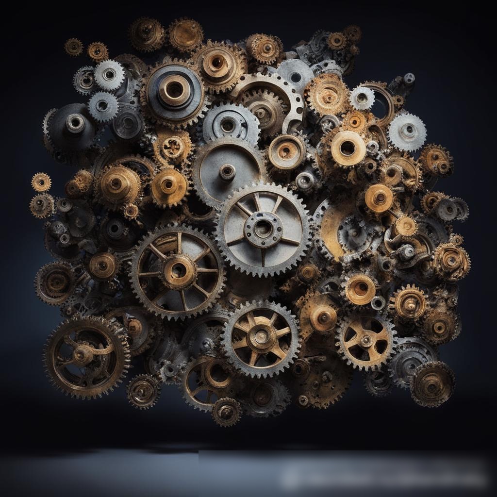 Абстрактная композиция с шестернями и деталями мотора - Пример 3