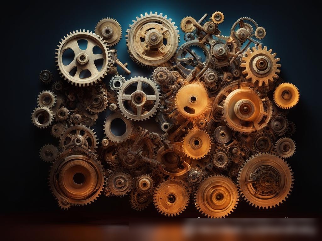 Абстрактная композиция с шестернями и деталями мотора - Пример 4