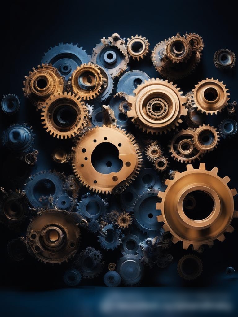 Абстрактная композиция с шестернями и деталями мотора - Пример 5