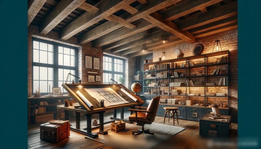 Изображение уютного архитектурного офиса в стиле лофт - Пример 2