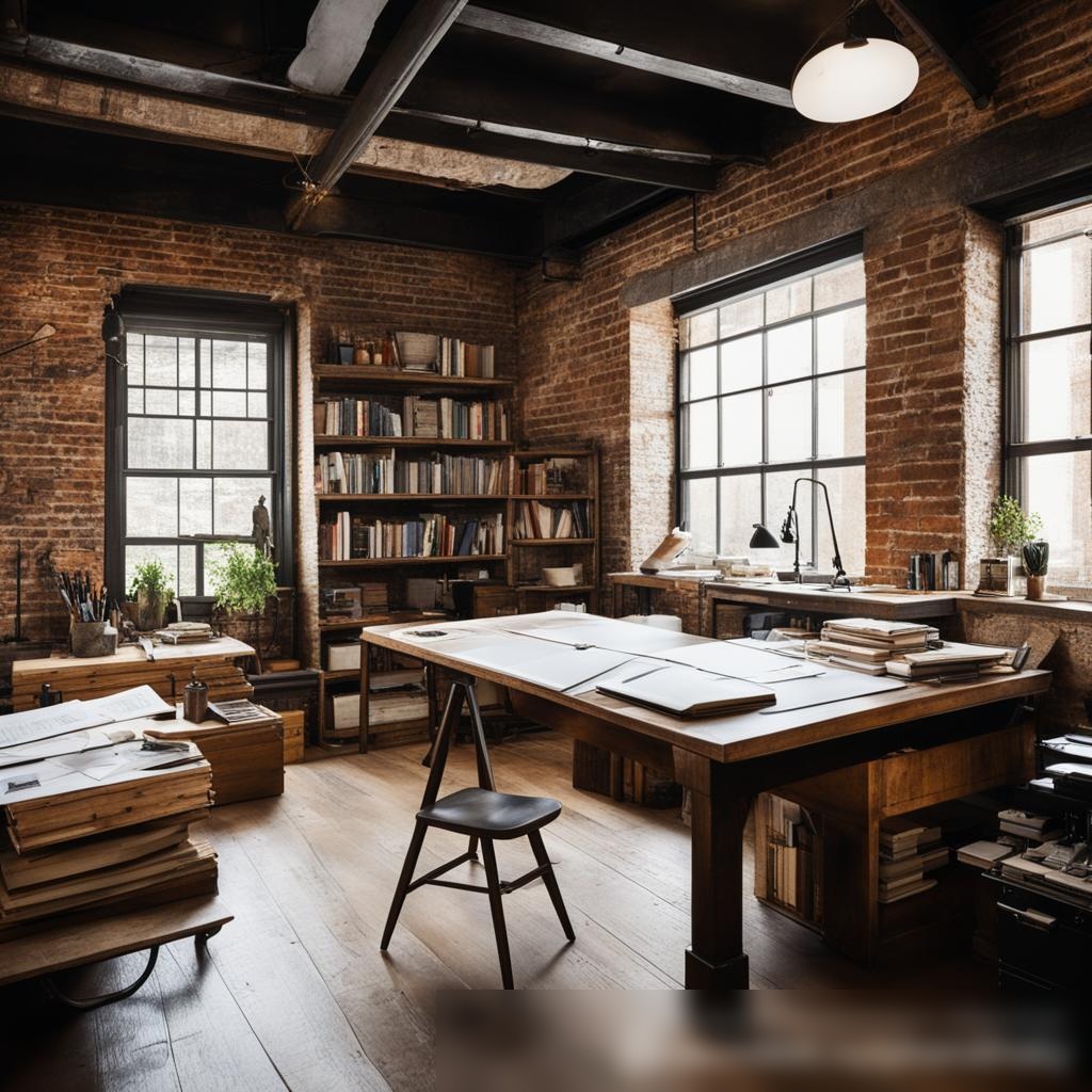 Изображение уютного архитектурного офиса в стиле лофт - Пример 3