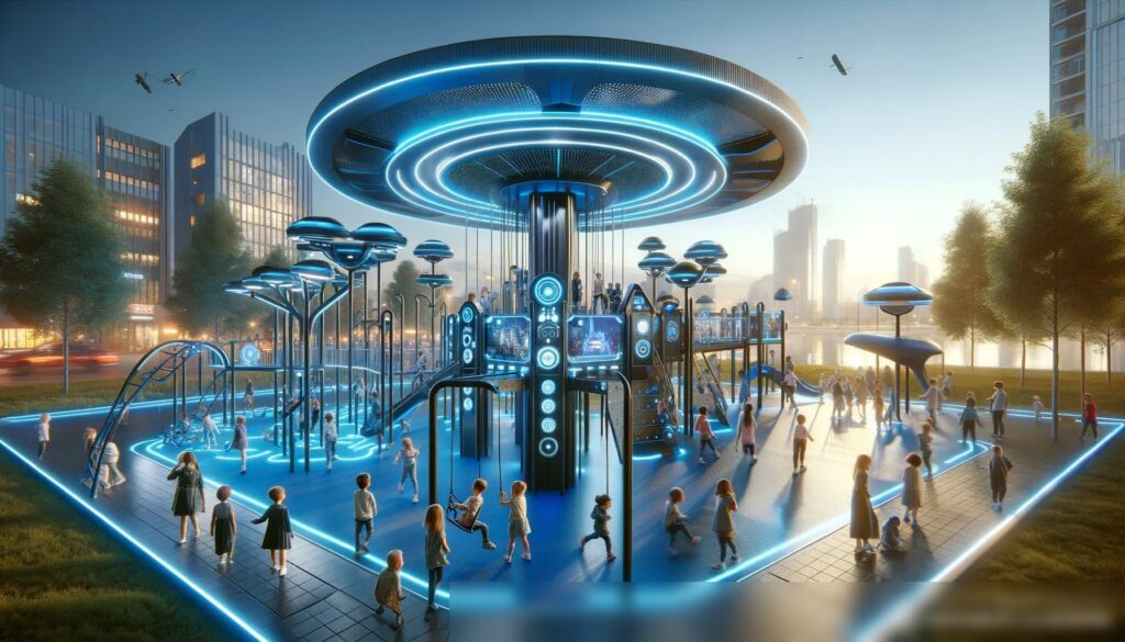 Футуристическая и высокотехнологичная детская площадка в России с передовым игровым оборудованием - Пример 1