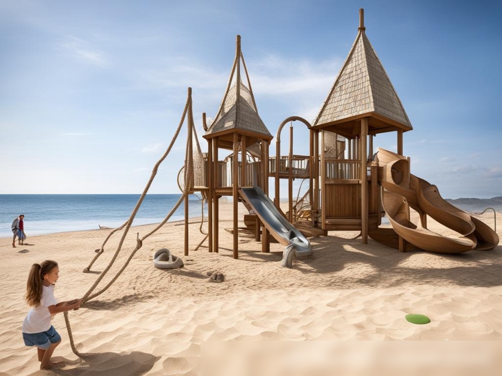 Спокойная детская игровая площадка на пляже - Пример 4