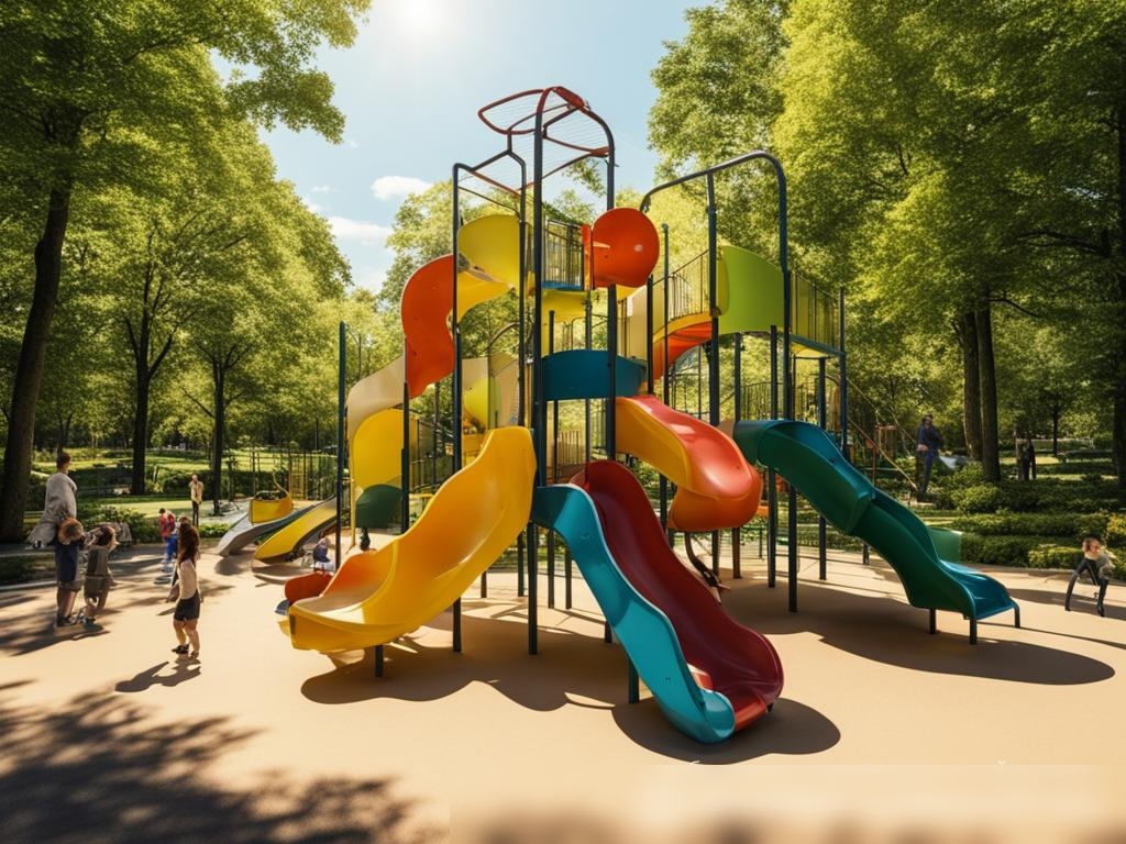 Современная детская площадка в солнечном парке - Пример 4