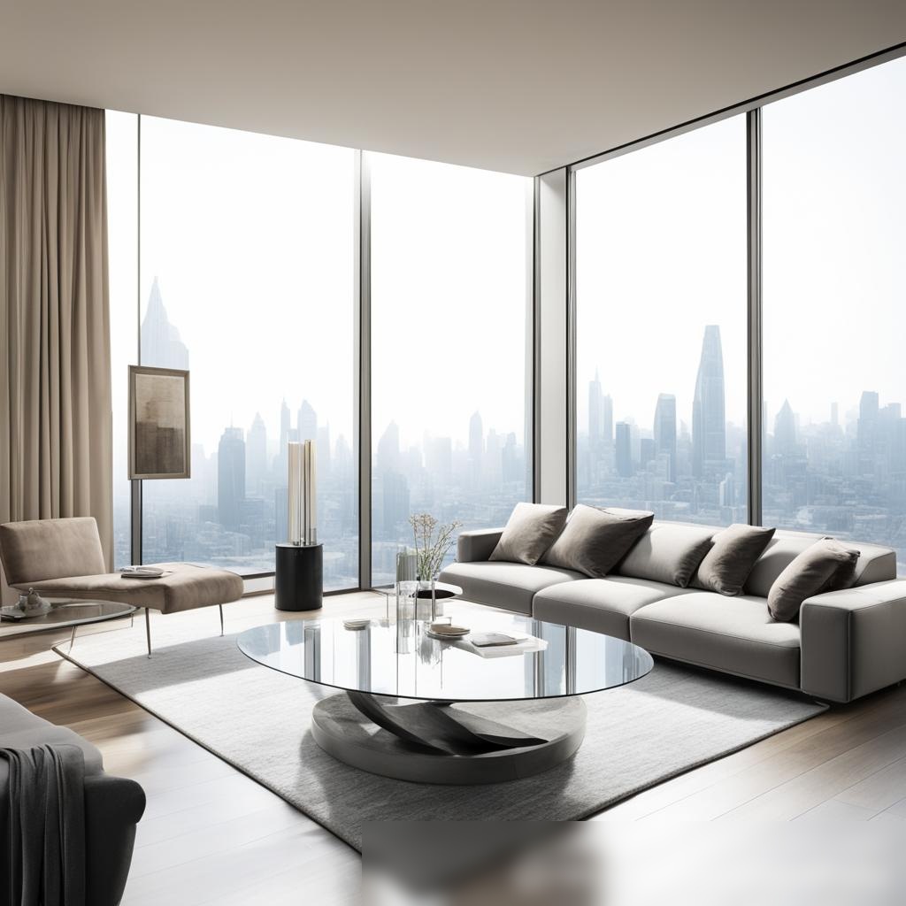 Современная и просторная гостиная в роскошной квартире - Пример 3