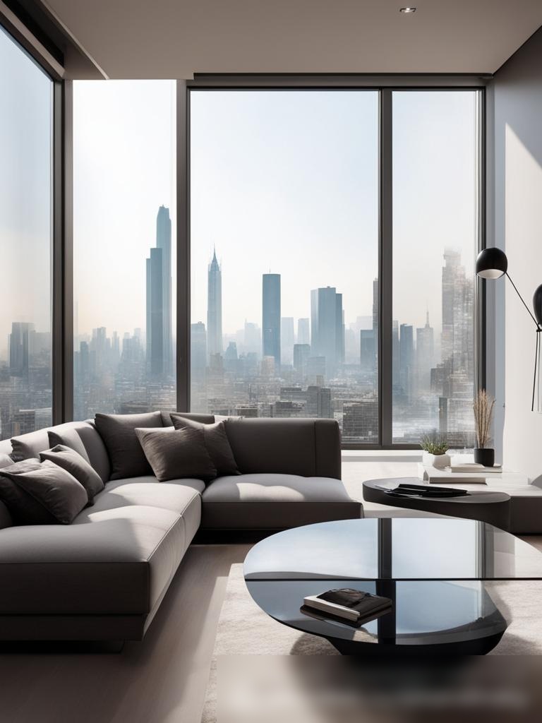 Современная и просторная гостиная в роскошной квартире - Пример 5