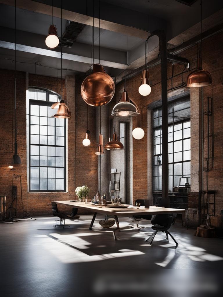 Художественная студия с высокими потолками и индустриальным стилем - Пример 5