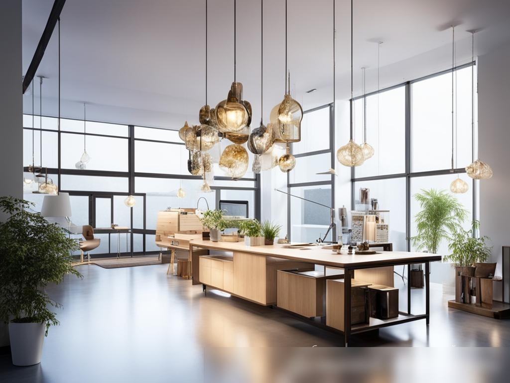 Интерьер современной и стильной дизайн-студии с инновационными светильниками - Пример 4
