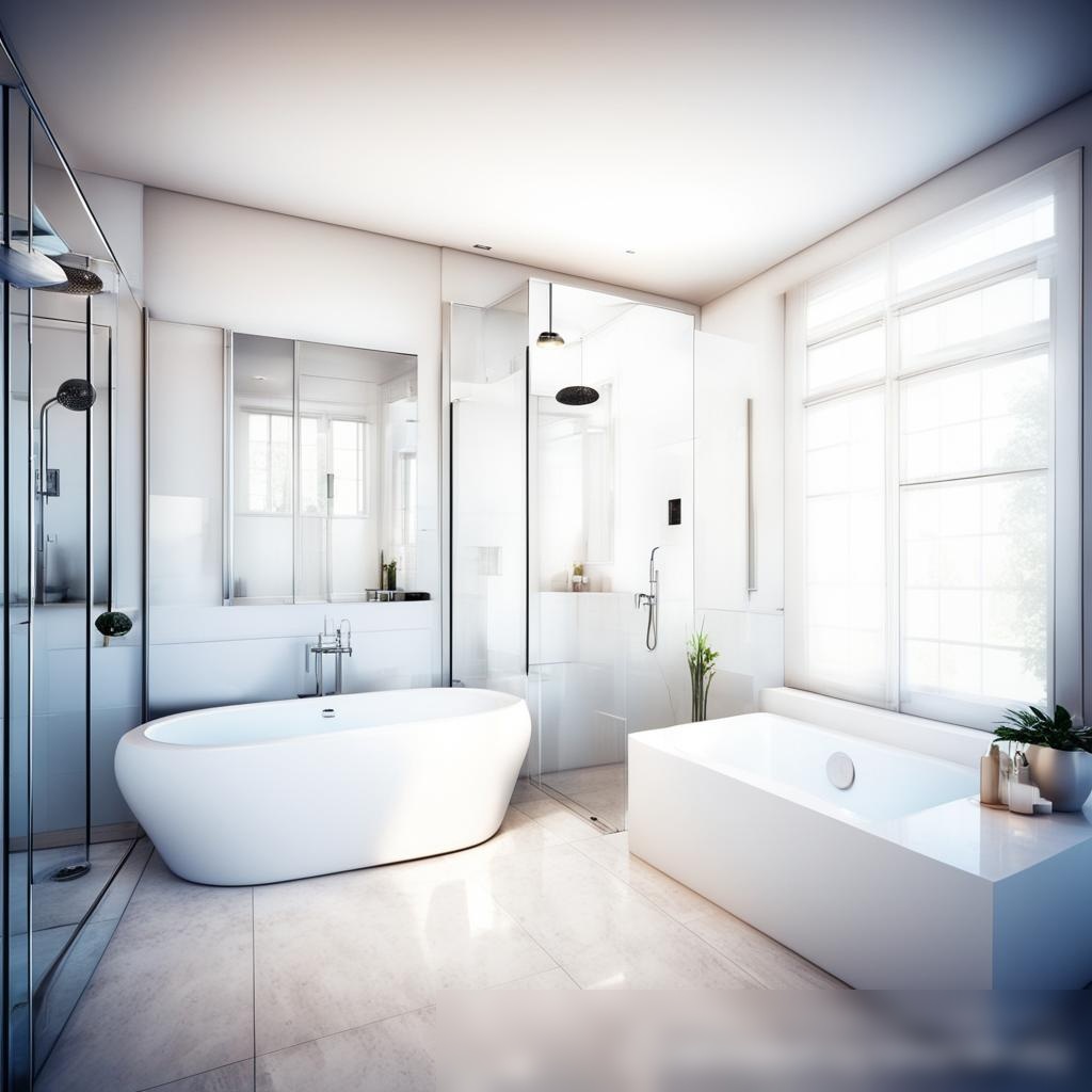 Современная ванная комната с белыми фарфоровыми предметами: Скачать изображение - Пример 3