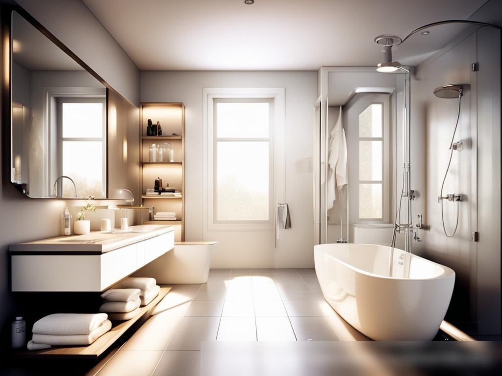 Современная ванная комната с белыми фарфоровыми предметами: Скачать изображение - Пример 4