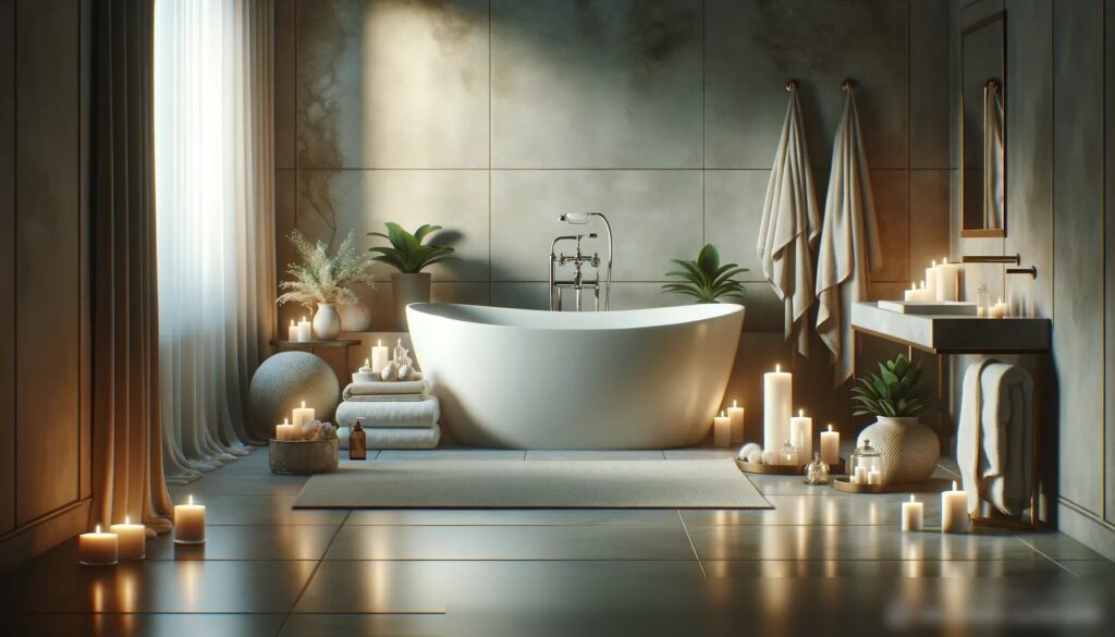 Элегантная ванная комната с роскошной ванной: Скачать изображение - Пример 2