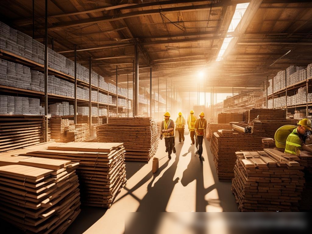 Широкоугольный вид на оживлённый строительный гипермаркет ранним утром - Пример 4