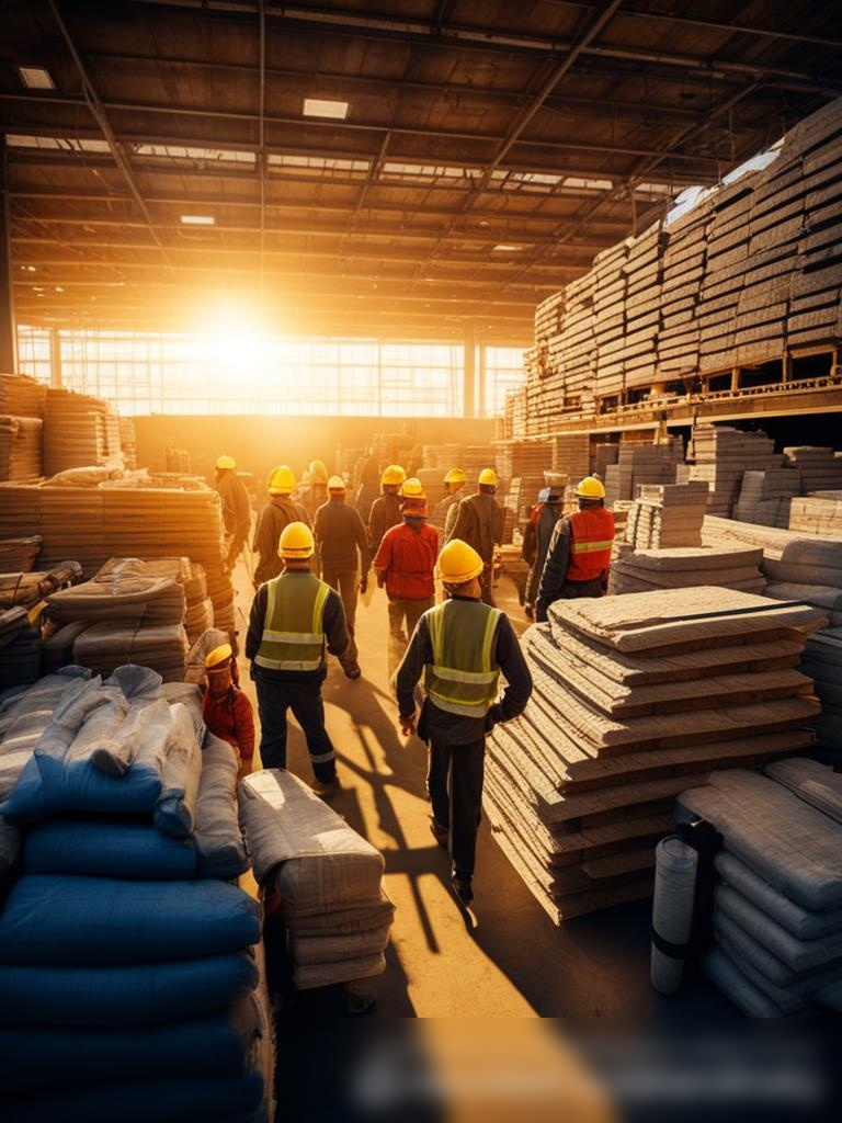 Широкоугольный вид на оживлённый строительный гипермаркет ранним утром - Пример 5