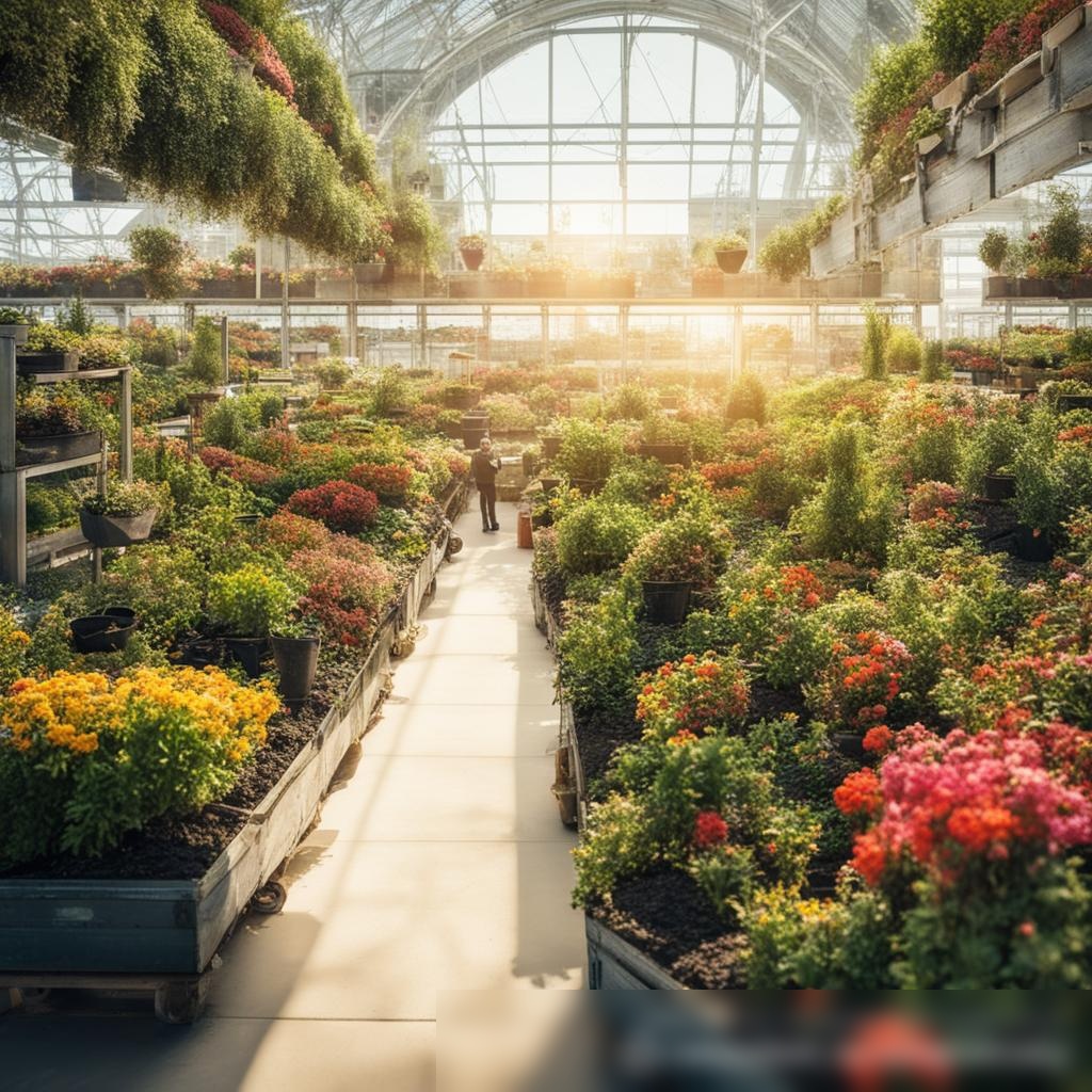 Секция садоводства и ландшафтного дизайна в строительном гипермаркете в солнечный день - Пример 3